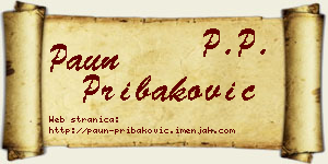 Paun Pribaković vizit kartica